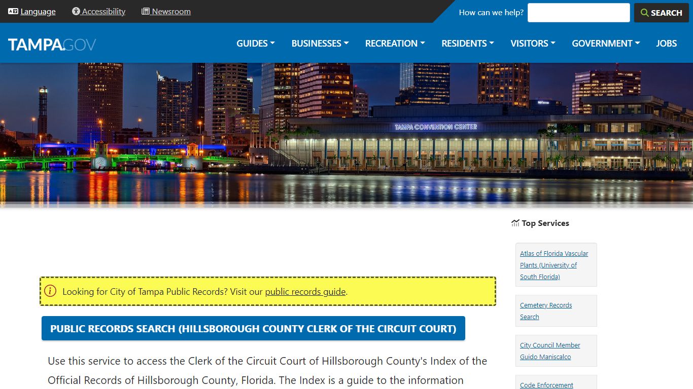 Public Records Search (Hillsborough County Clerk of the Circuit Court ...